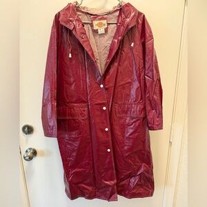 Vintage Pleather Maroon Raincoat